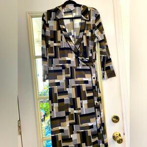 Isaac Mizrahi for Target geometric print wrap front dress